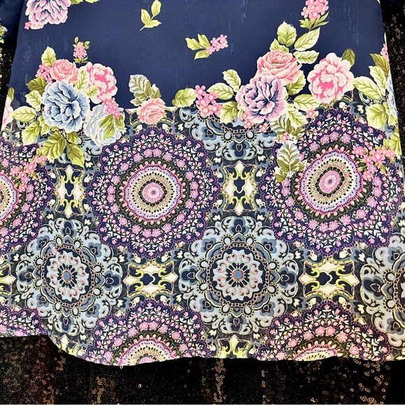 Amy Byer Navy Floral‎ Kids Dress - Picture 2 of 9